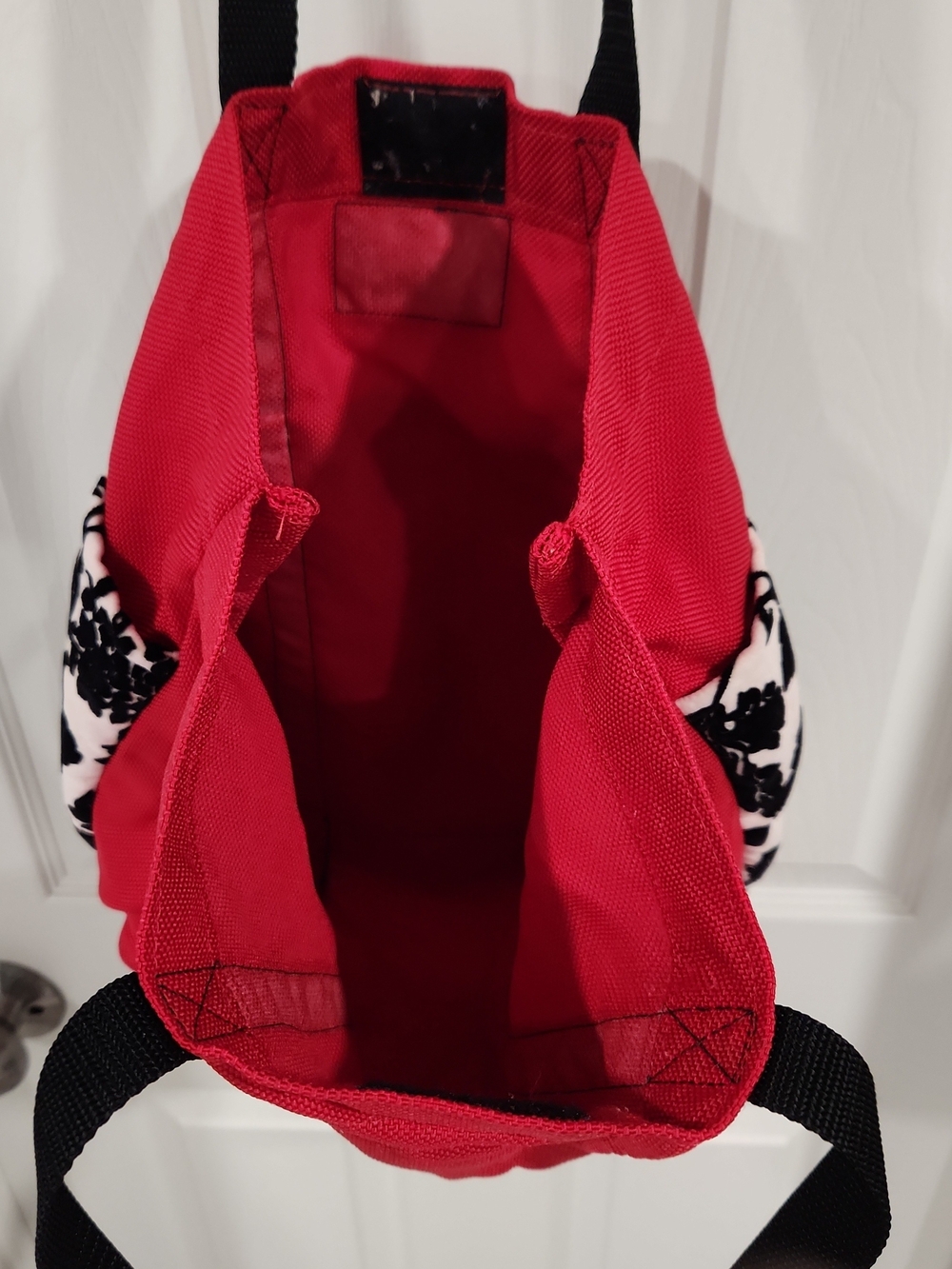JakSak Canvas Tote Bag Floral Rose Red Made In USA Sustainable Shoulder Bag EUC - Picture 4 of 7